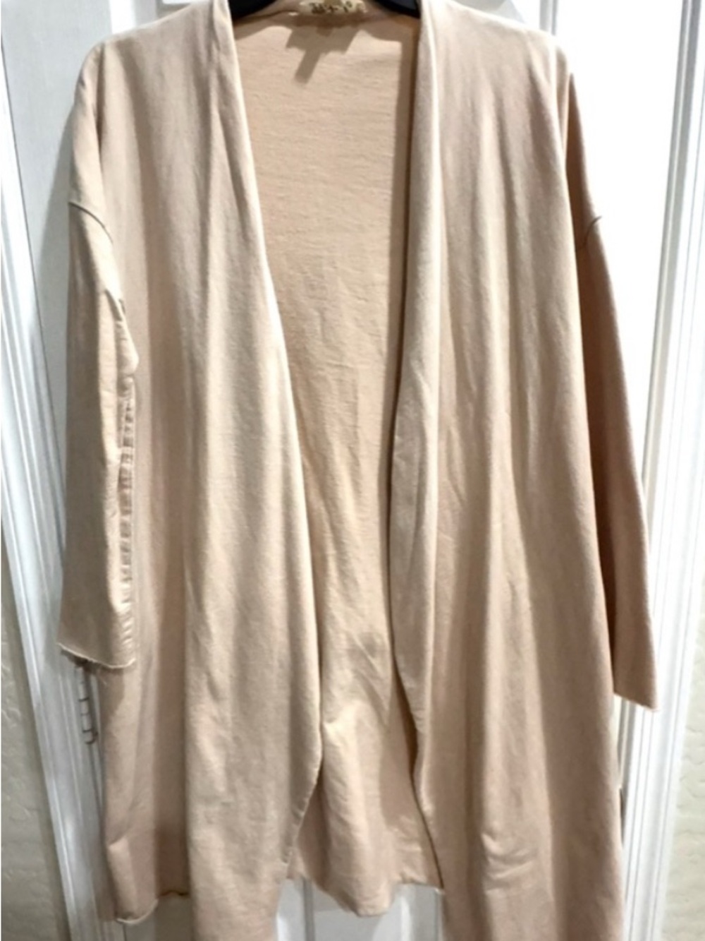 Listicle Open-Front Beige Women's Cardigan - Picture 3 of 5